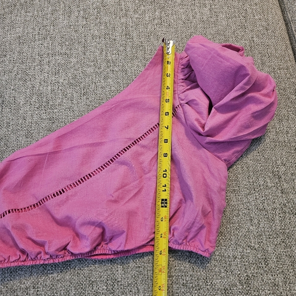 Showpo Women’s Pink One-Shoulder Crop Top W/ Elastic Waist Sz 10 EUC - Picture 13 of 16